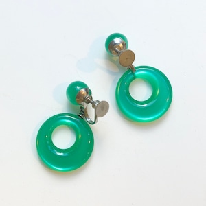 VINTAGE green moonglow foop earrings