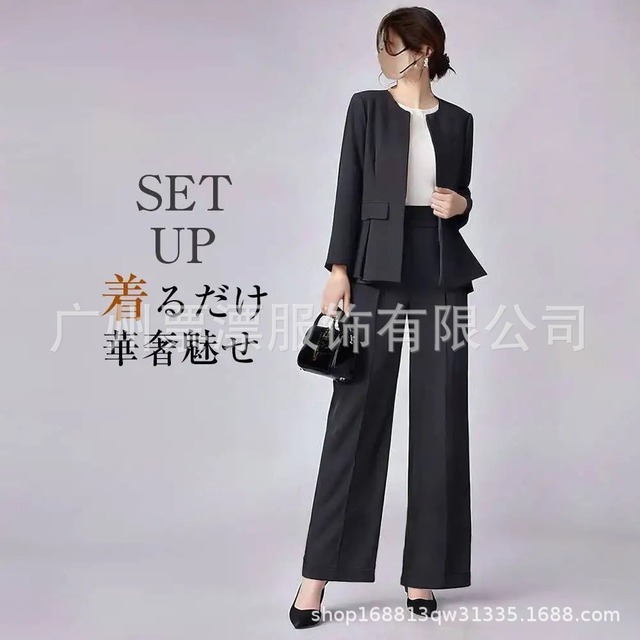 【セットアップ】 セットアップ レディース おしゃれ ママ きれいめ ワイドパンツ ノーカラージャケット 春 夏 秋 冬 20代 30代 40代 50代 卒業式 卒園式 入園式 入学式 七五三 お宮参り 母 フォーマルドレス  袖あり お呼ばれドレス  二次会 ドレス シンプル おしゃれ ブラック 黒 S M L