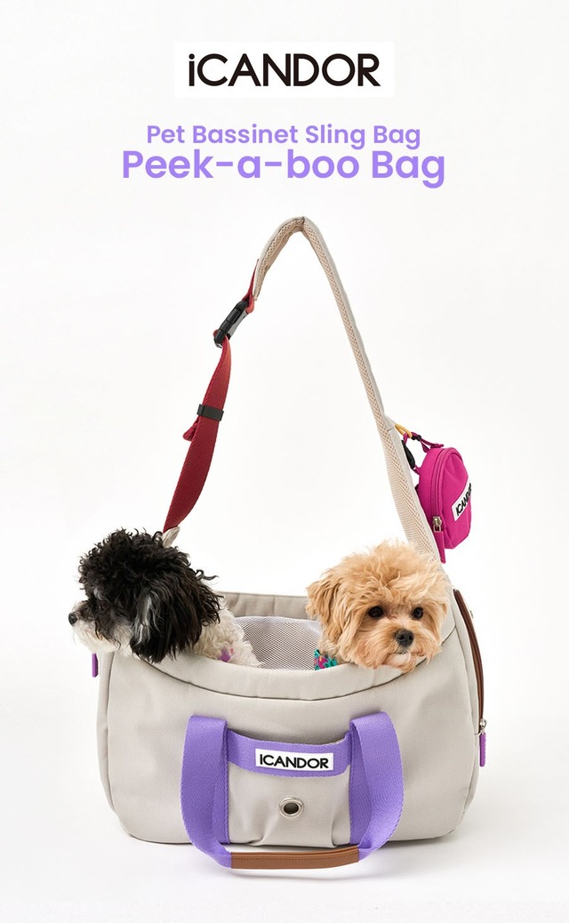 ※予約【ICANDOR】PEEK-A-BOO BAG_PLUM GRAY　（ Lサイズ）