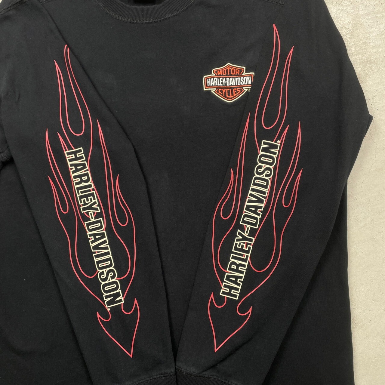 90~00年代 Harley-Davidson ハーレーダビッドソン ロゴ刺繍 ロングT 