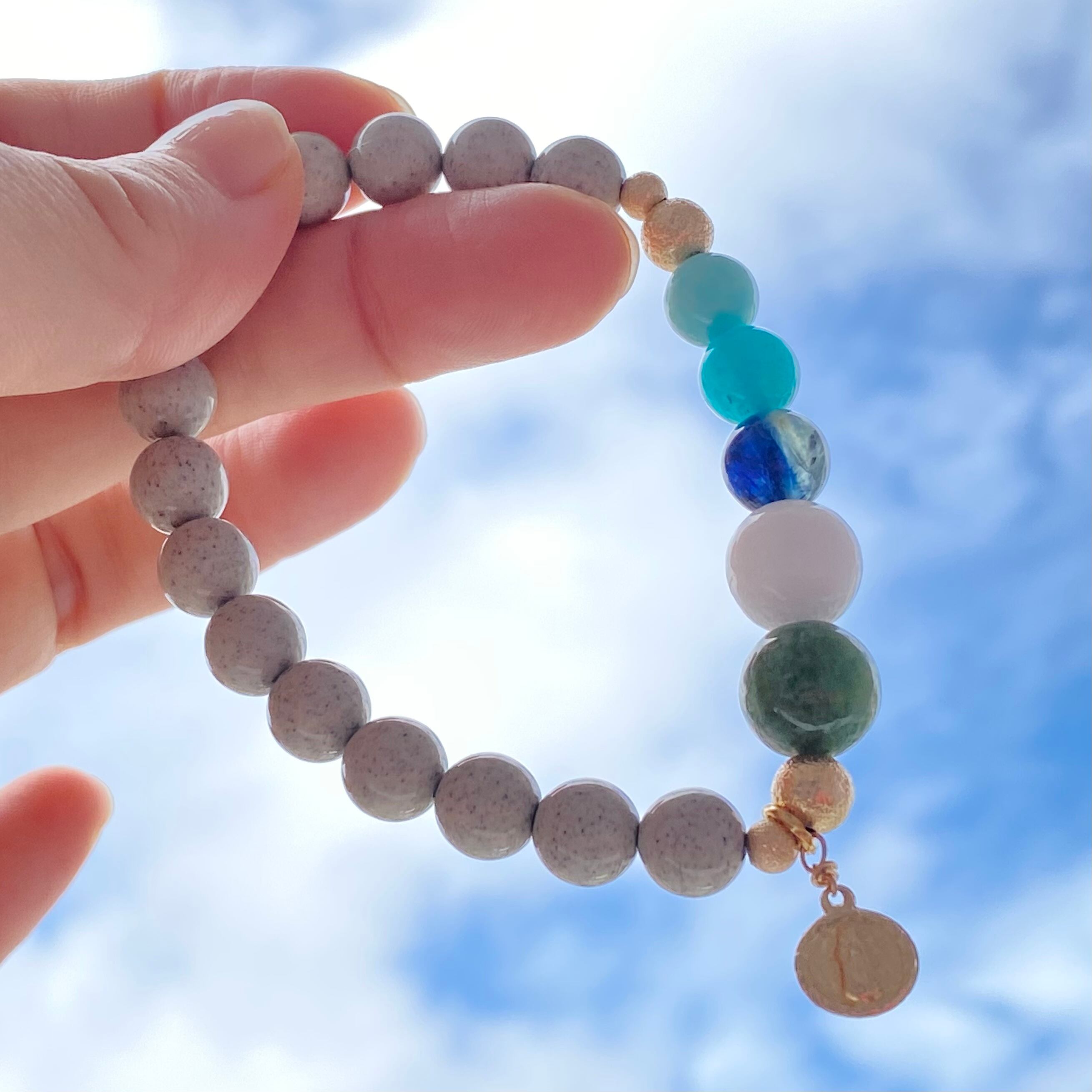 ルビー×ブルーブラック北投石×水晶　14KGF ブレスレット Amazon | [GOLD STONE] 青色 北投石 ブレスレット 12mm 台湾産