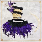 タヒチアンダンス 衣装 まとめ売り 全3点 セット パープル系 ヘッドドレス ヒップベルト 紫 黒 茶 ヘッド 頭飾り 羽根 貝 シェル ナチュラルカラー Hula&Tahiti ダンス衣装 マジックテープ フラダンス タヒチアン ブラック系 ブラウン系