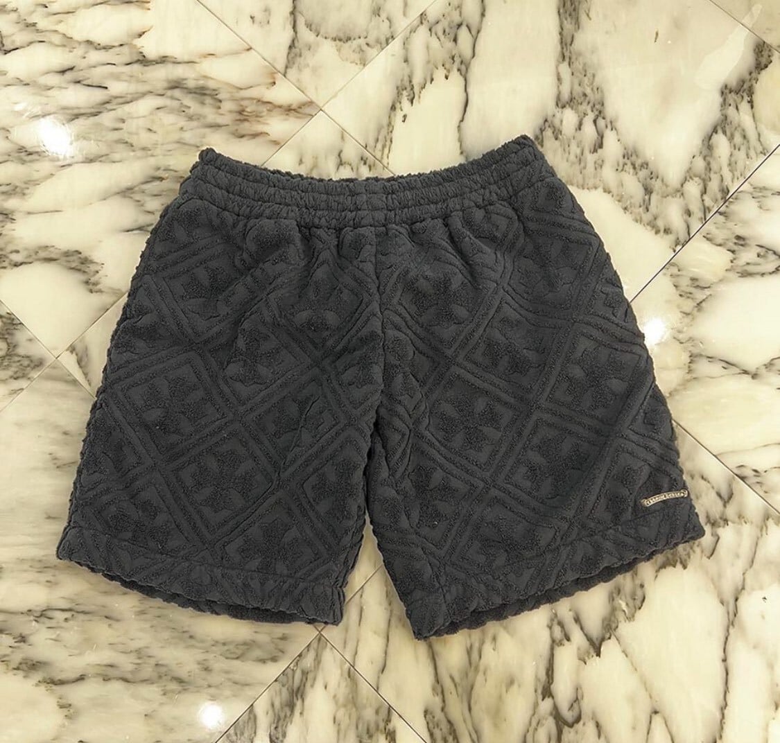 CHROME HEARTS Y NOT CH Plus Pattern Pile Terry Shirt Shorts Set Up