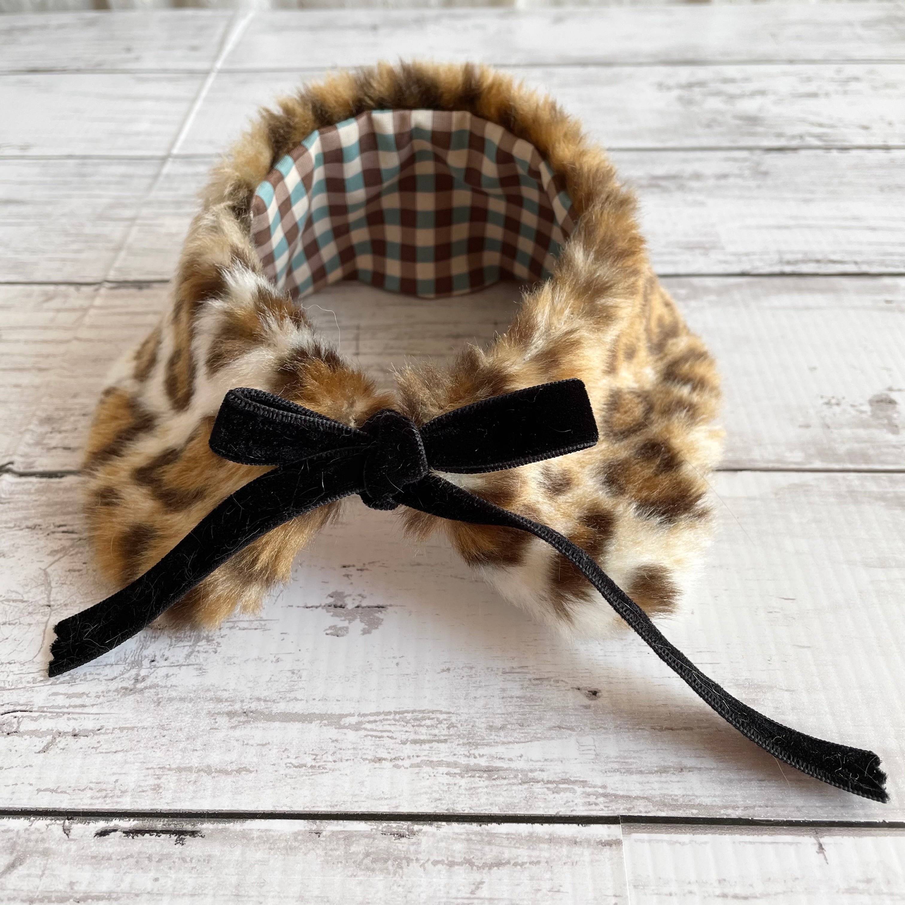 あったか付け襟（ピンク）（レオパード） | StyleFactory