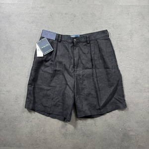 【DEAD STOCK】Polo by Ralph Lauren LINEN Black TYLER SHORTS W36 古着