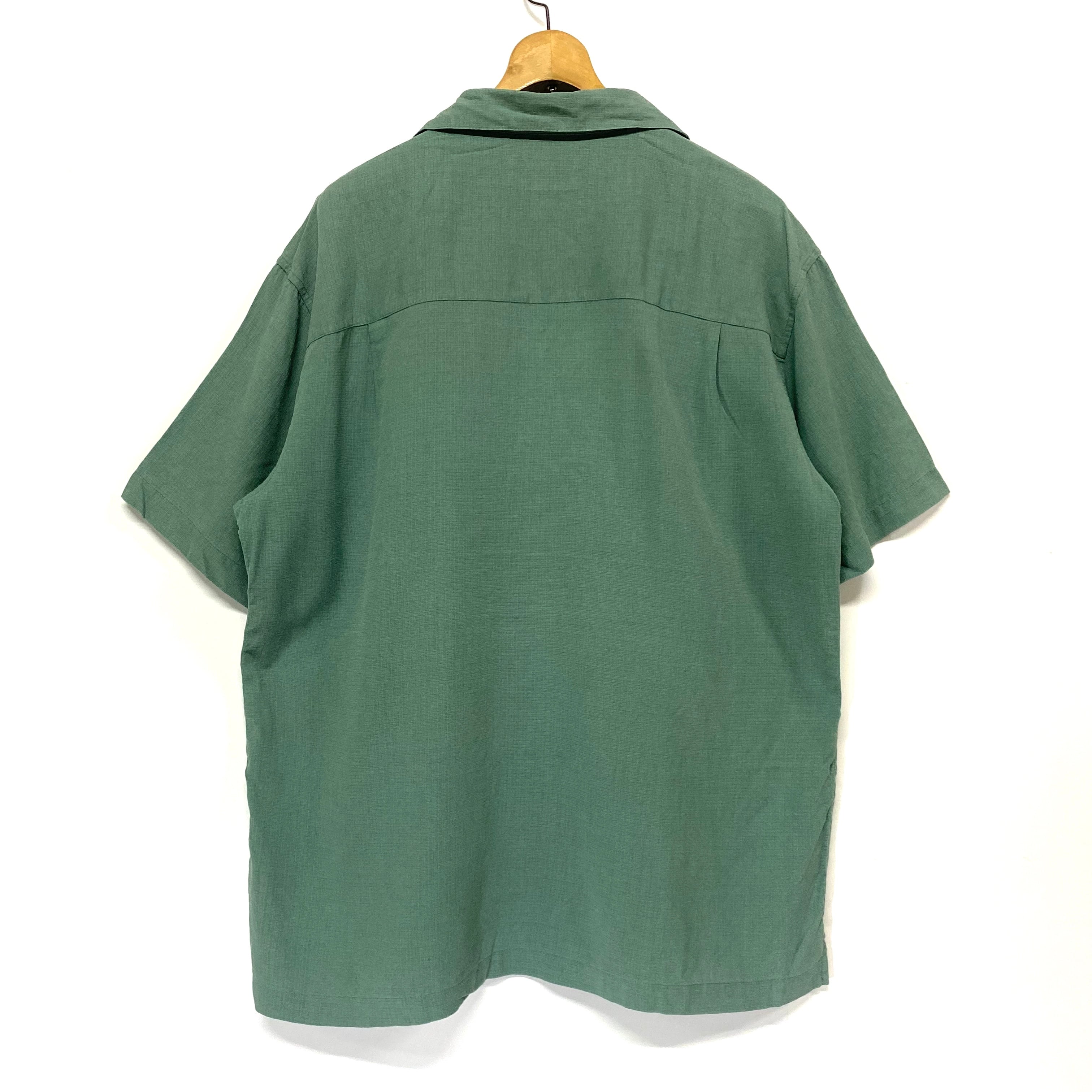 321:FOSHIKO NOBLE バラ柄 オカリナ 中古 ジャンク Island Shores アロハシャツ ハワイアンシャツ 開襟 オープン
