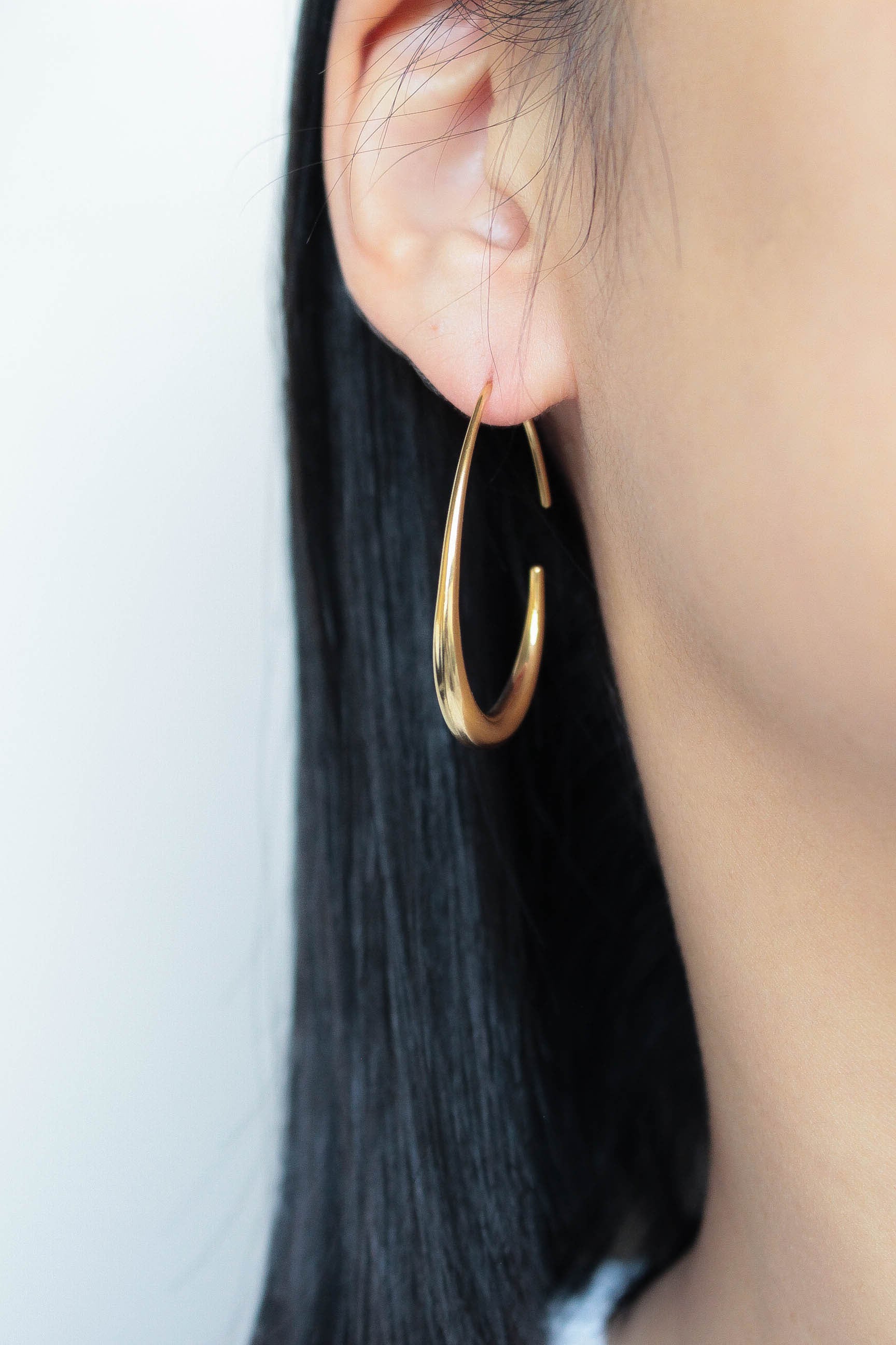 Oval Hook Pierce | ebine(エビネ)|金属アレルギー対応アクセサリー