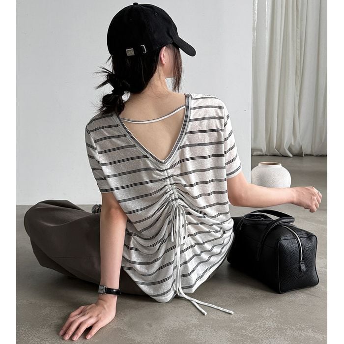 back ribbon border pullover 14629