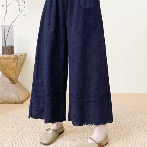 5色/小花刺繍イージーパンツ ・11944