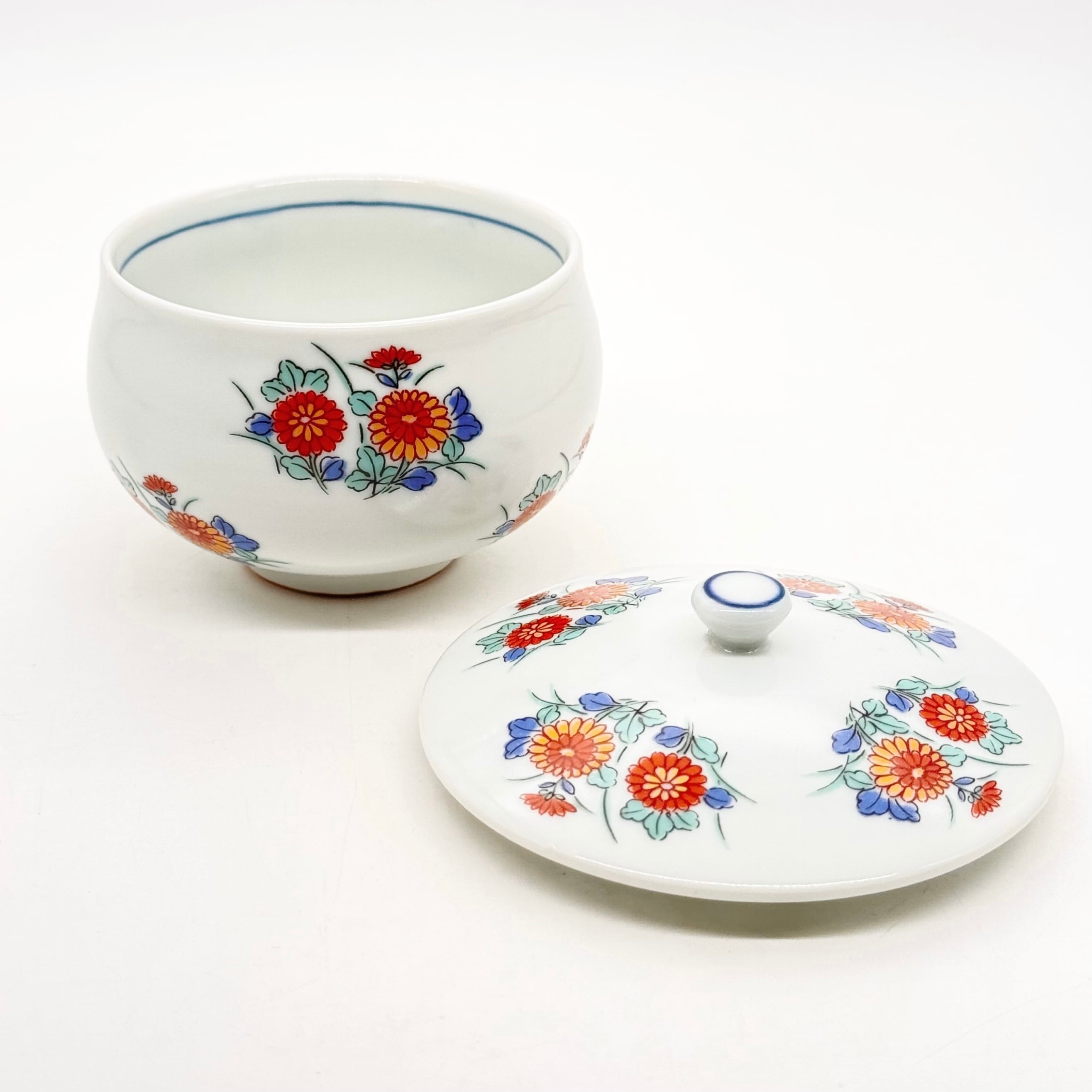 SALE】5個セット 菊絵 蓋付煎茶碗 S24 | 24to3［西富陶磁器オンライン