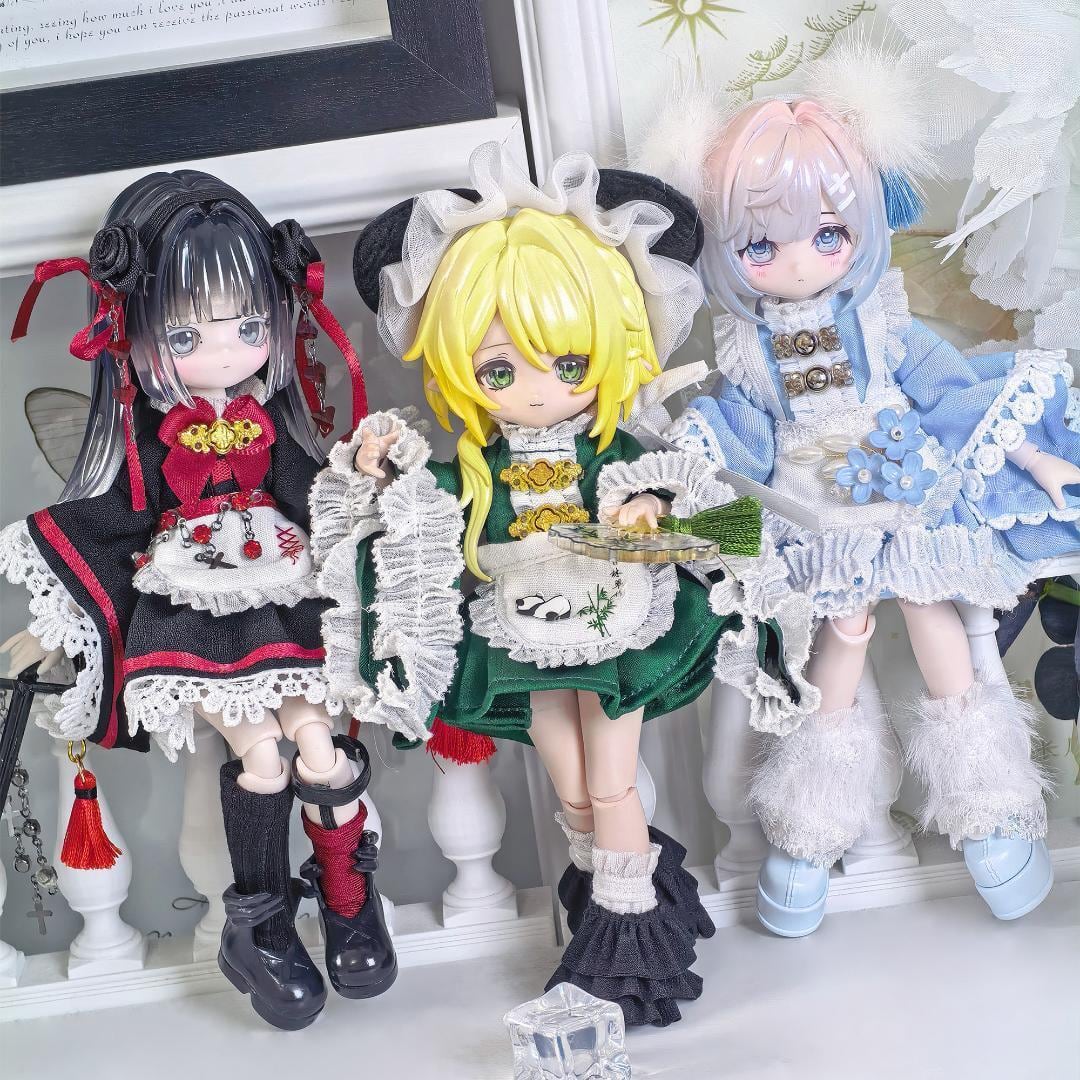 ブラインドドール アウトフィット ドール服 ドレス レース 1/12 1/8