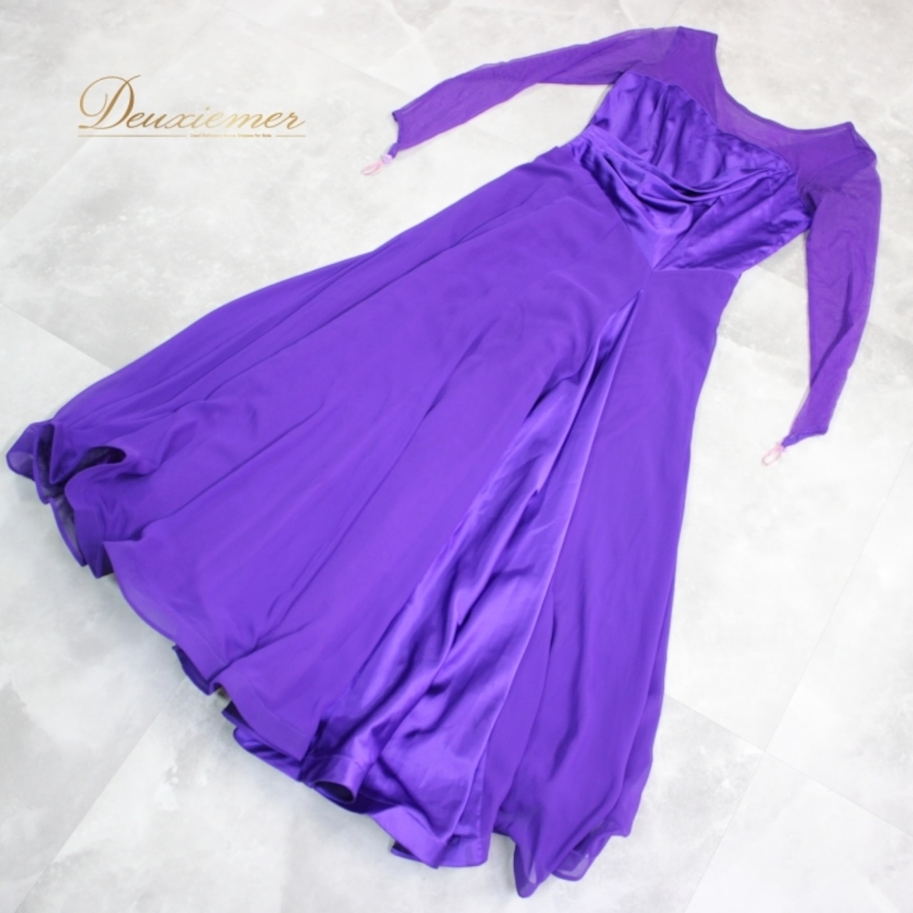 社交ダンス 衣装 スタンダード ドレス ワンピース レッスンウェア パーティ衣装 オールシーズン PAPILLON パピヨン 紫 パープル系 無地 舞台用衣装 フォーマルドレス ダンス発表会 演技用ワンピース コスチューム 大人用 ストレッチ素材 おしゃれ シンプル 長袖 エレガント レディース 楽しむ ダンスレッスン 用途多様 にぎやかな色合い 高品質 日本製