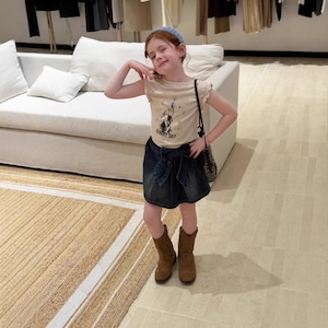 春蝶結びデザインデニムスカート