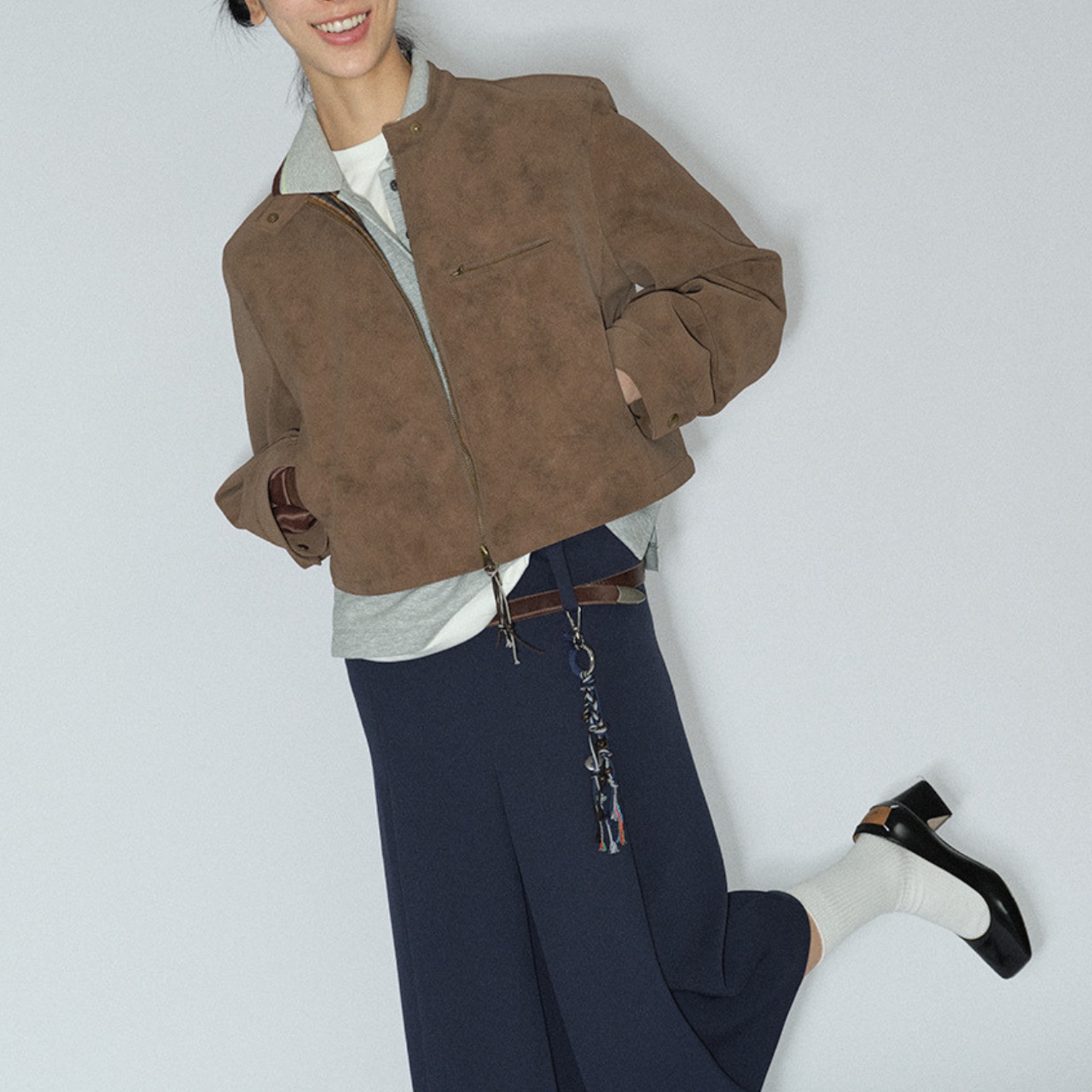 Suede Touch No-Collar Jacket T3847