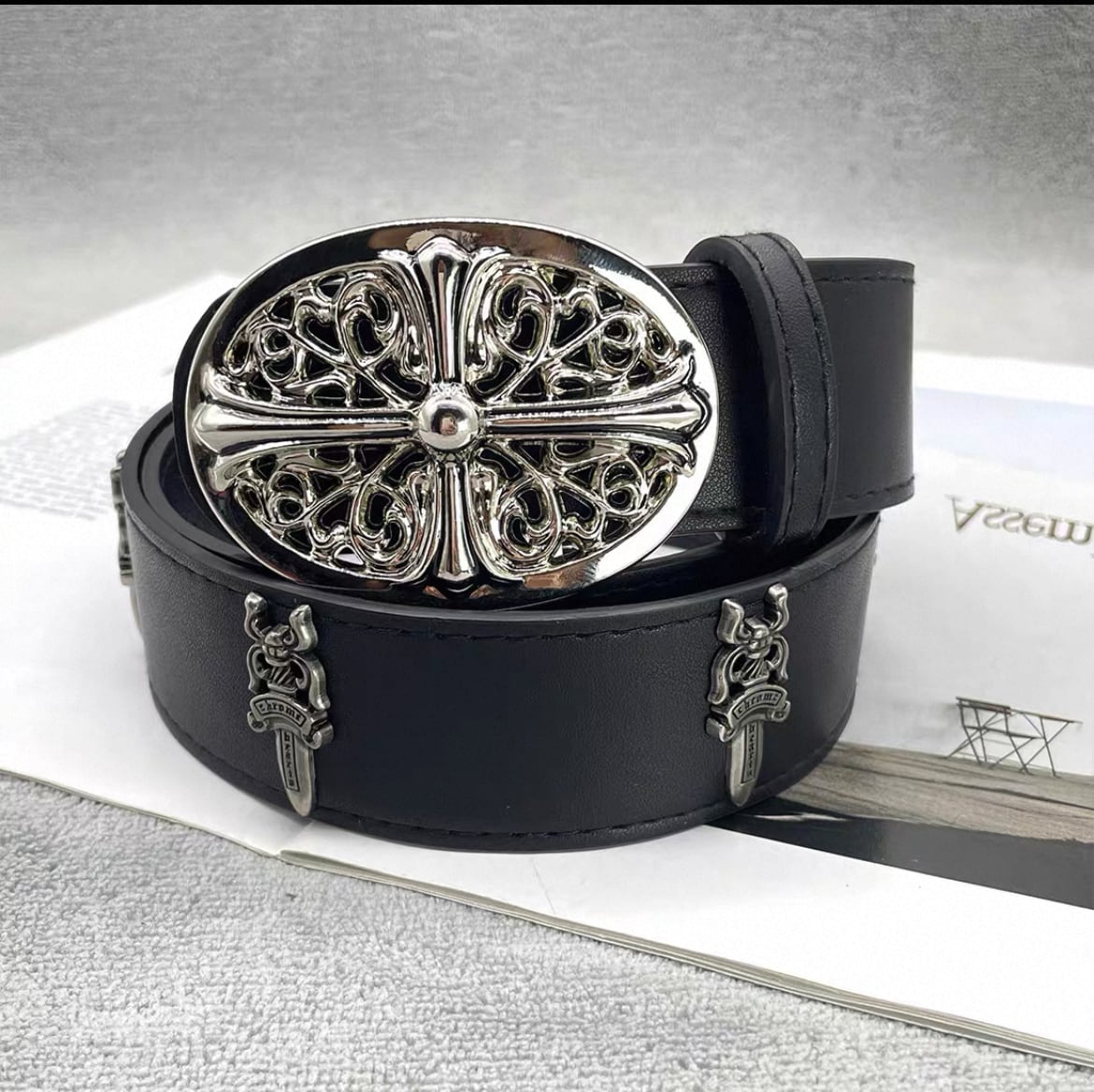 L.G.B ルグランブルー CONCHO×CROSS Belt 十字架 ベルト L.G.B Cross Relic Leather Belt – SaolMortem