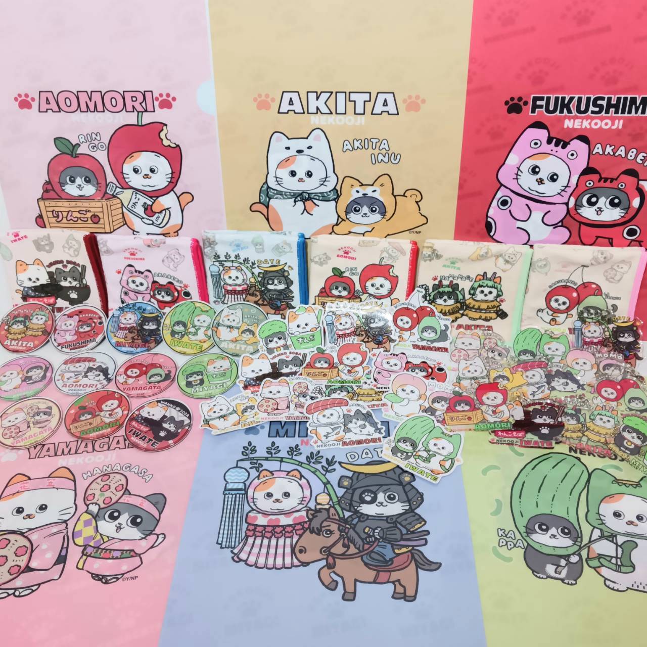 ねこに転生したおじさん岩手 ハンカチ | TORCH-Online Shop-