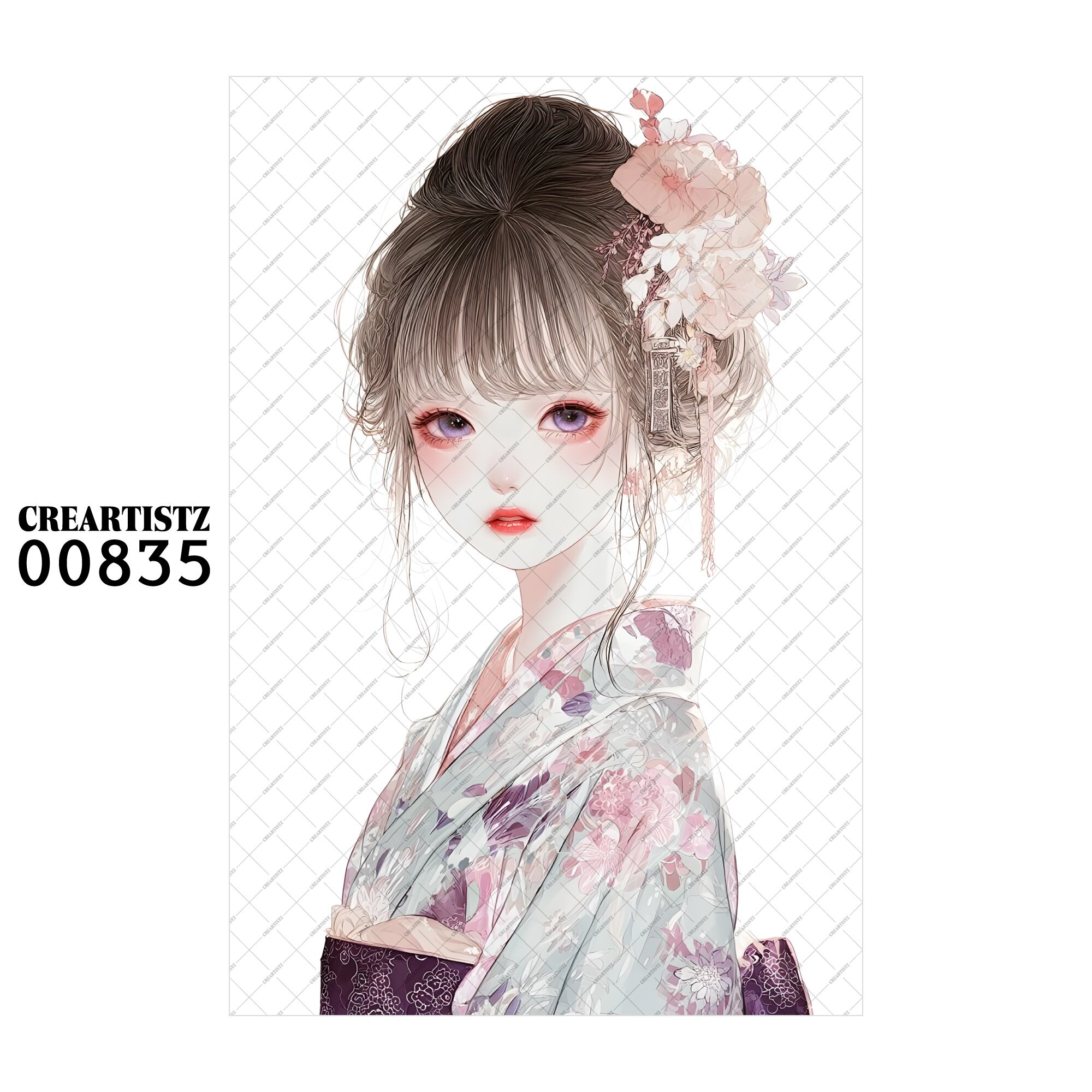 00835 ガール キュート オリジナル ペーパー/ステッカー 4枚セット CREARTISTZ