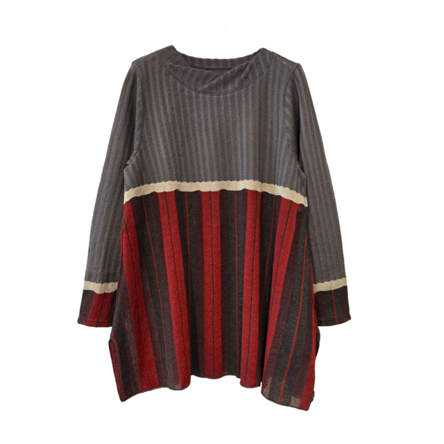 流線柄ジャガードプルオーバー【254-3234】Jacquard pullover