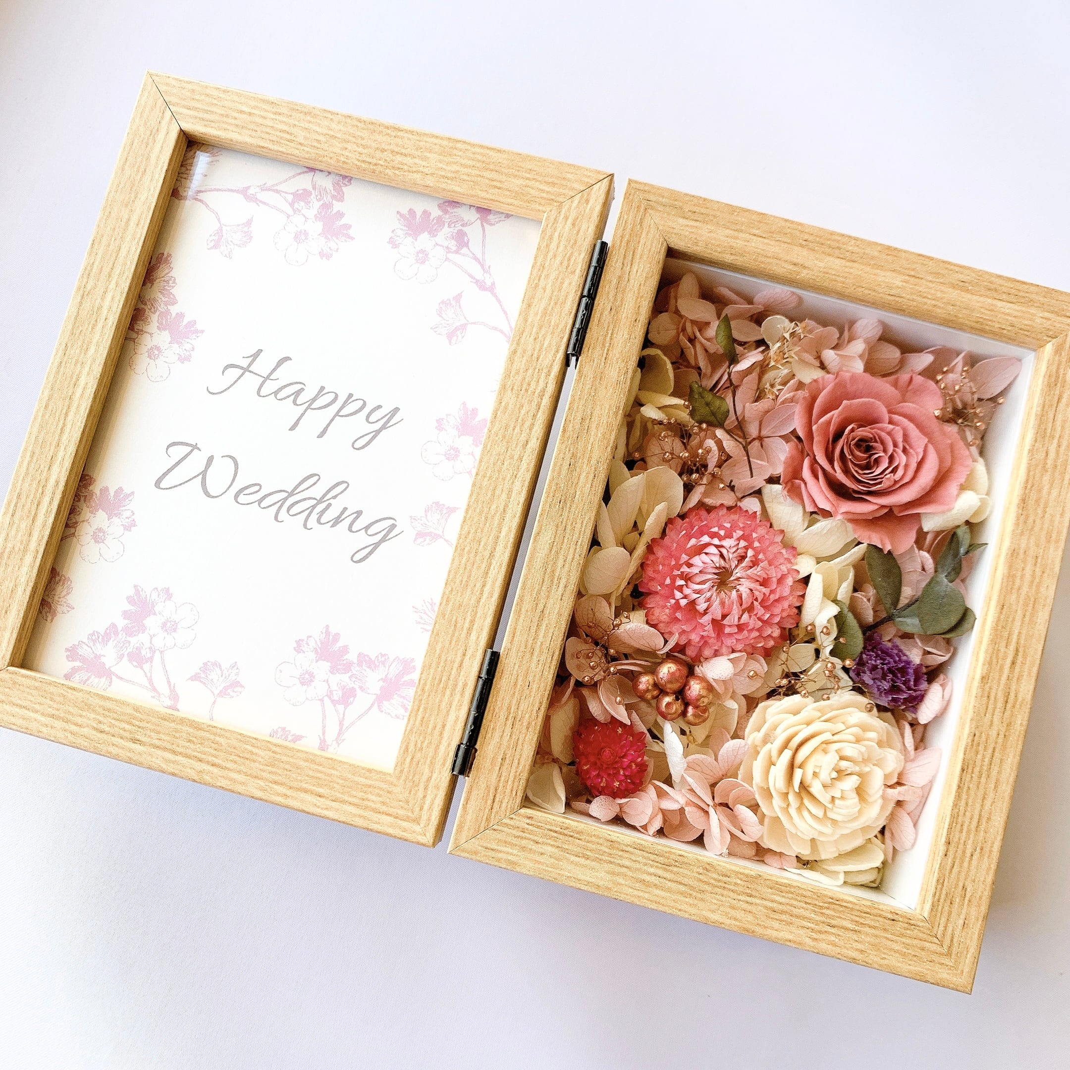 プリザーブドフラワー ドライフラワー フォトフレーム 写真たて くすみ