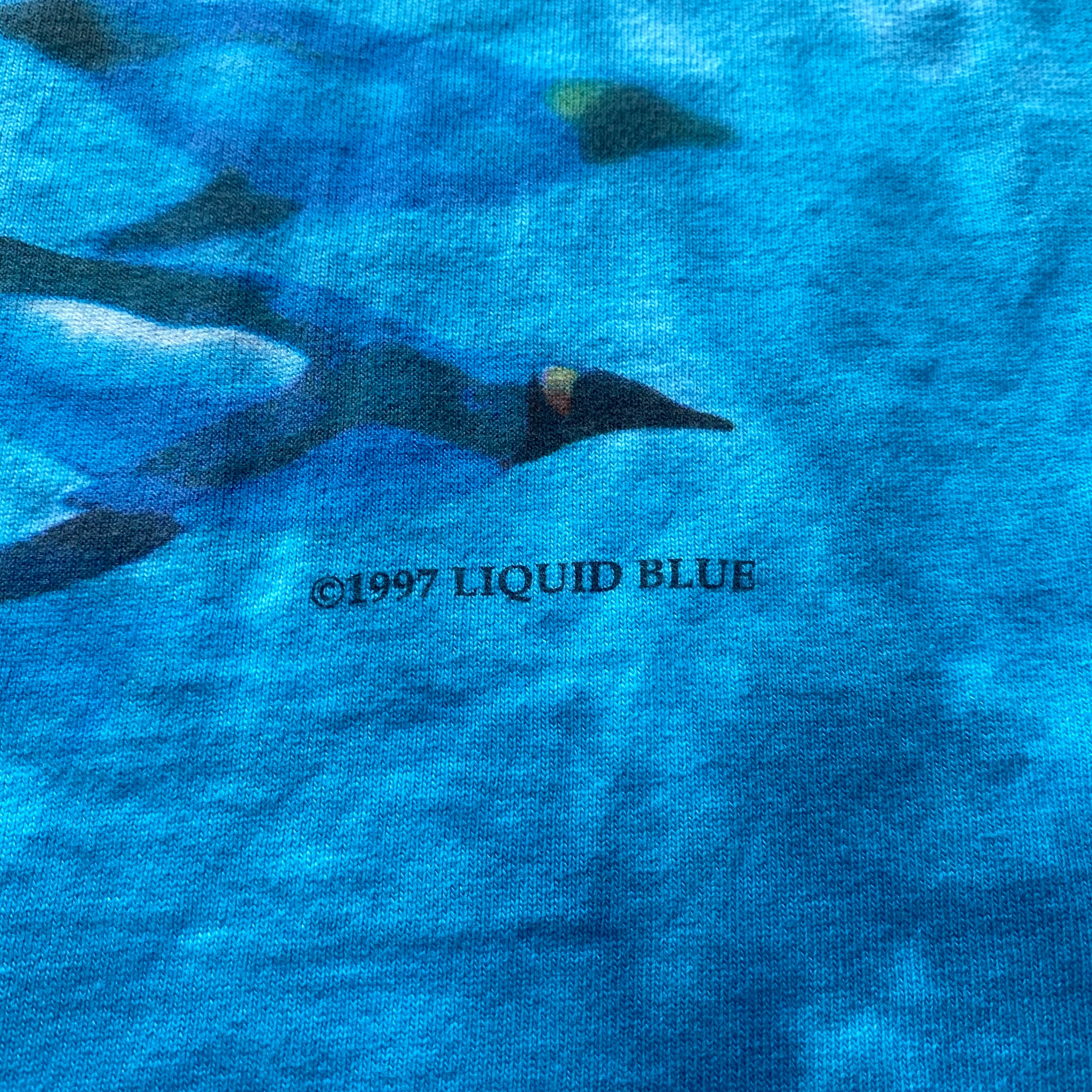 00年代 リキッドブルー LIQUID BLUE ヒョウ柄 大判プリント アニマルプリントTシャツ USA製 メンズM /evb001795