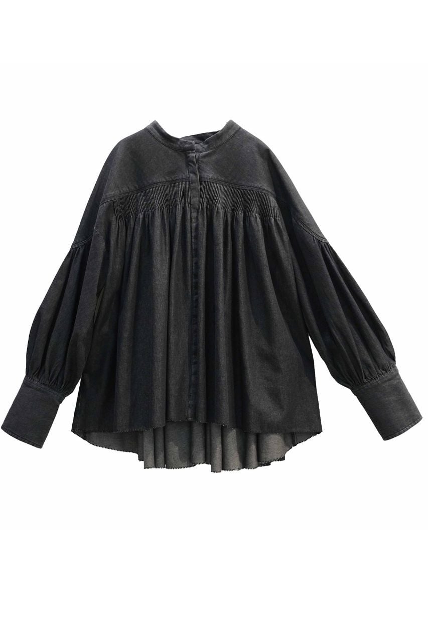 予約商品》〔SGN0779〕デニムピンタックブラウス | AAYUSHI
