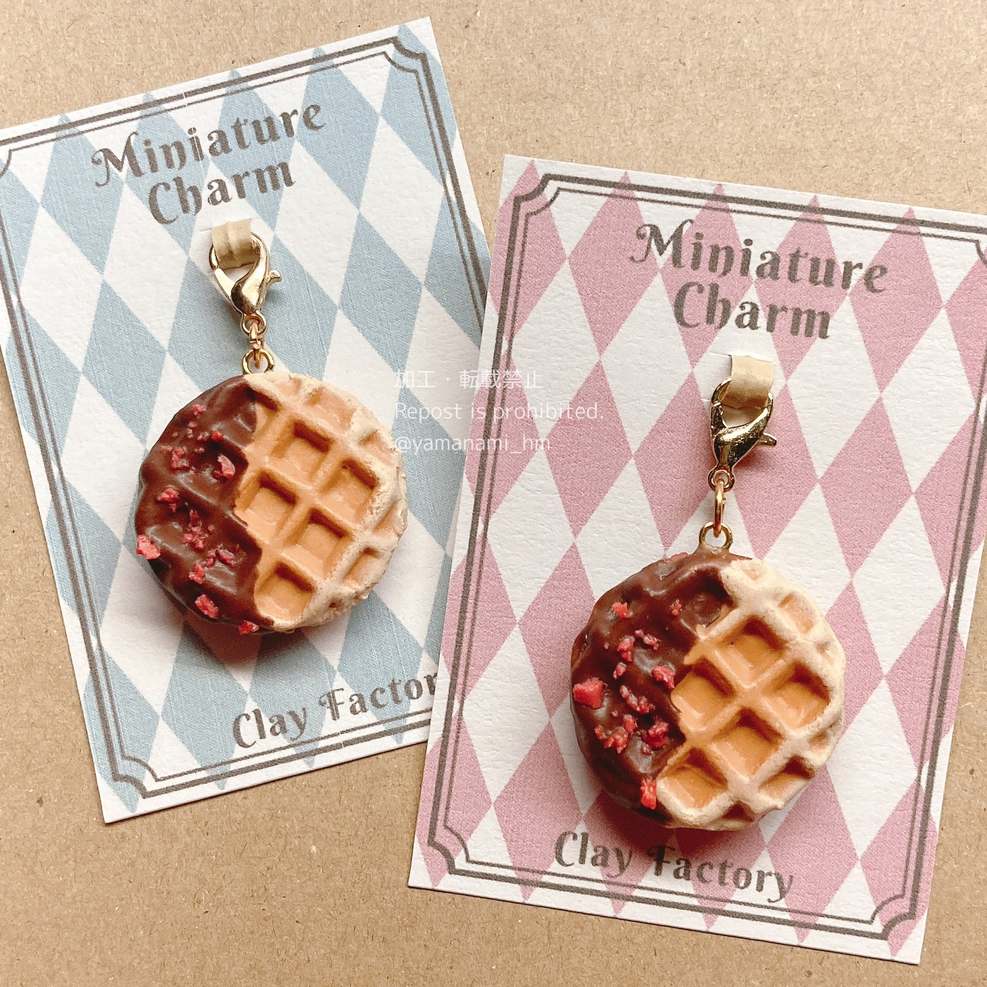 ベリージャムのデニッシュとワッフル くまちゃん ピアス イヤリング ベリージャムのデニッシュとワッフル くまちゃん ピアス イヤリング