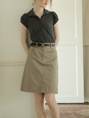 Colette Puff Sleeve Polo Top F0686