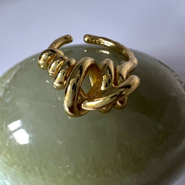 S925 Loop gold ring (R14)