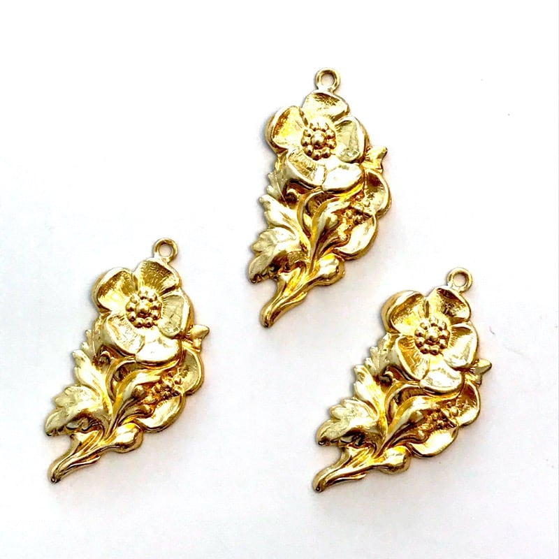 USA真鍮 お花モチーフチャーム