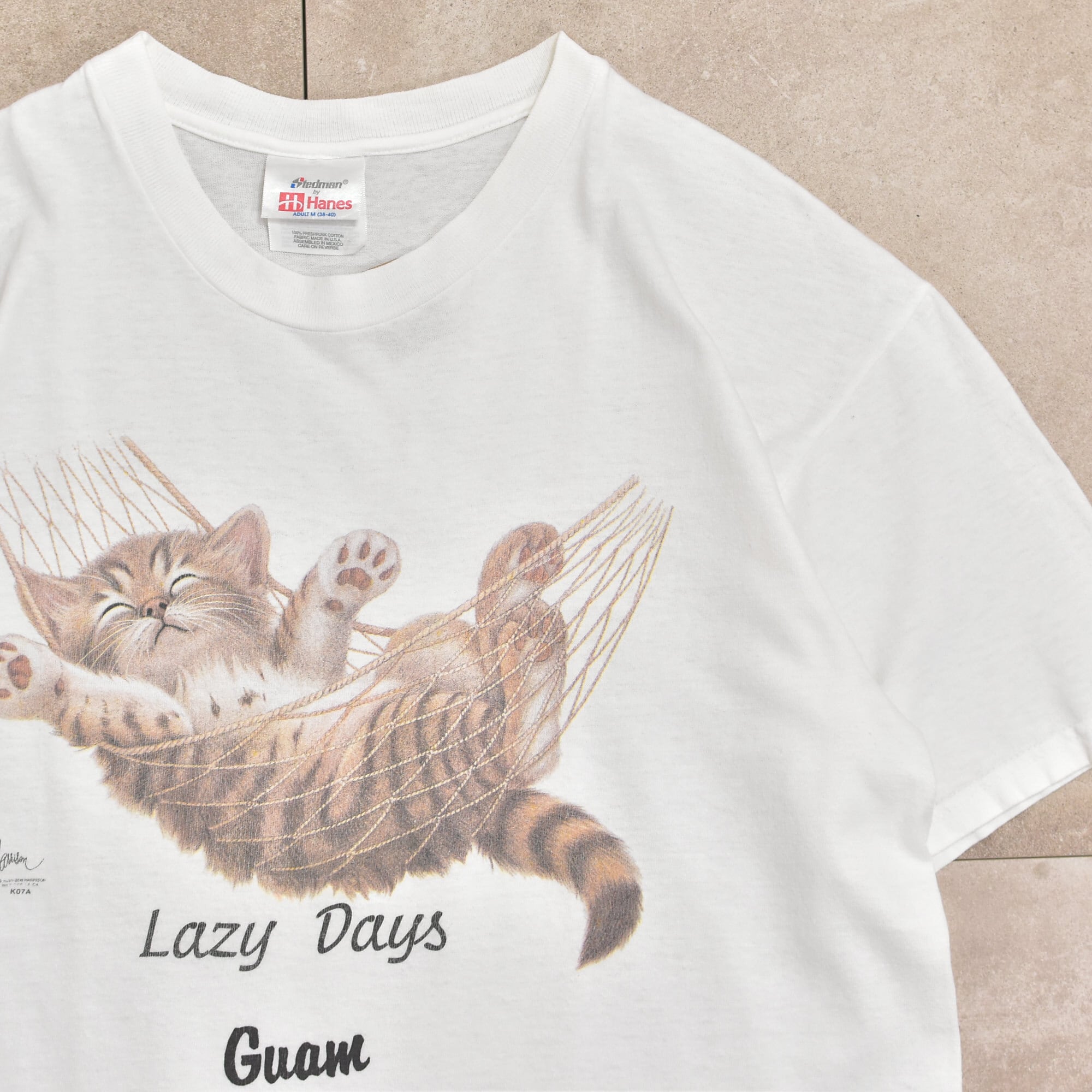 90s USA Stedman by Hanes BOB HARRISON cat T-shirt | 古着屋 grin ...