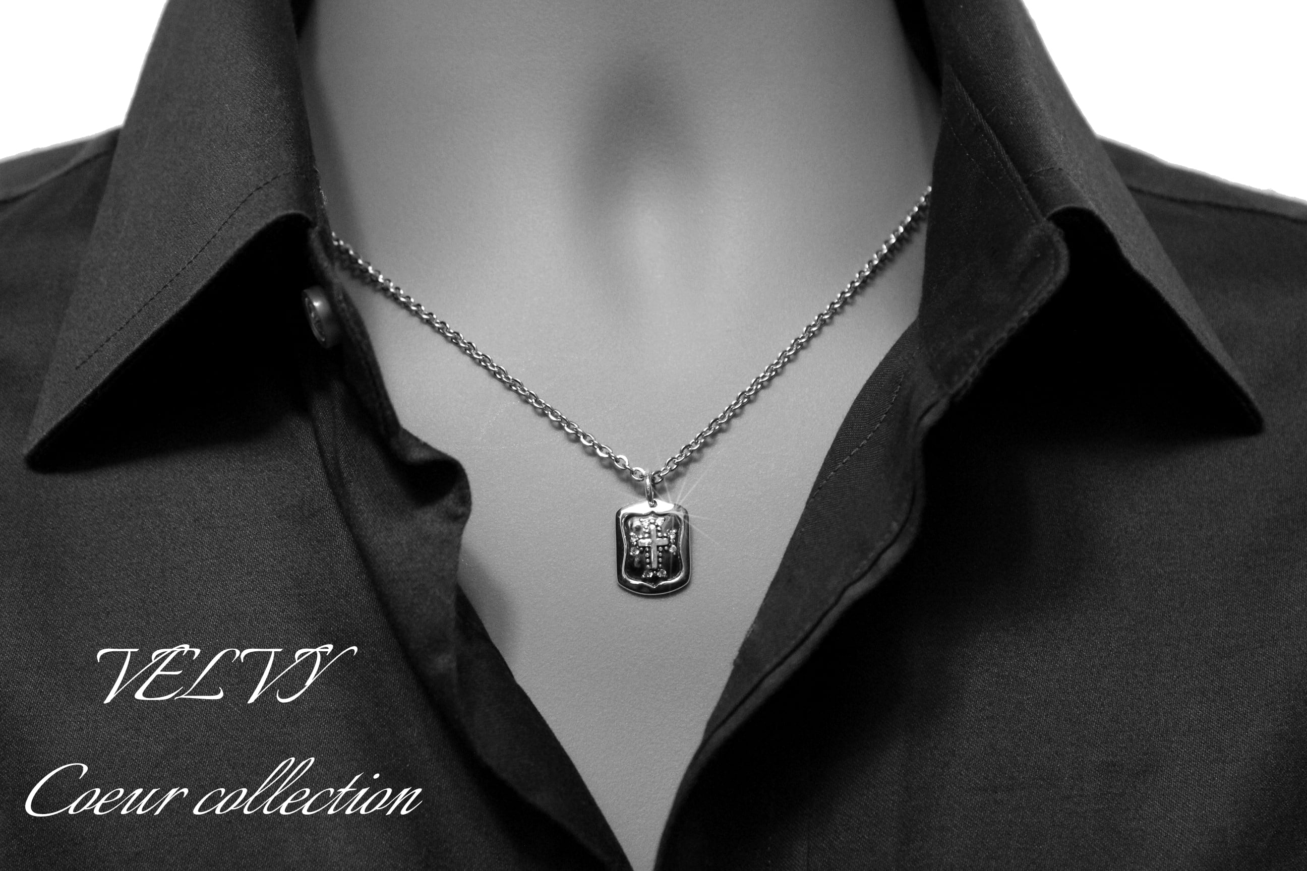VELVY】 シルバー 925 スクエア プレート クロス ペンダント VELVY】 シルバー 925 スクエア プレート クロス ペンダント