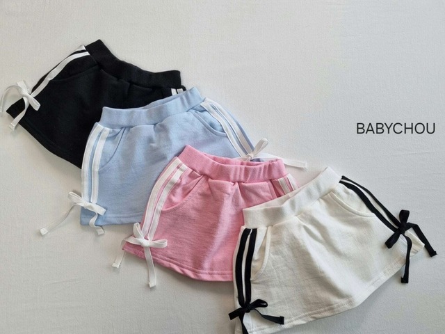 予約 ♡ baby chou  : Two-line ribbon skirt