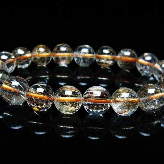 キャッツアイルチルクォーツ ブレスレット 11mm ルチルクォーツ ブレス 一点物 メール便可 [M便 1/10] 111-45832