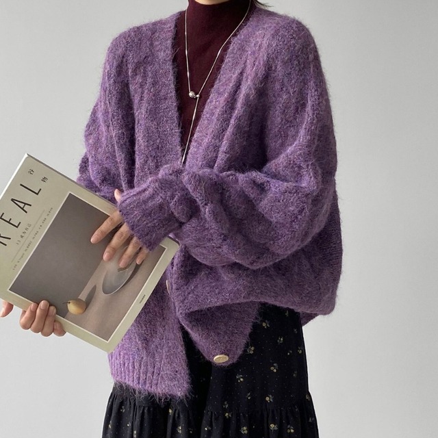 V-Neck Button Front Knit Cardigan ◆4color　204781