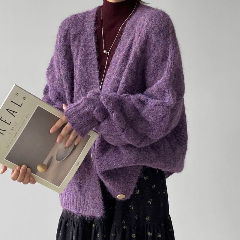 V-Neck Button Front Knit Cardigan ◆4color 204781