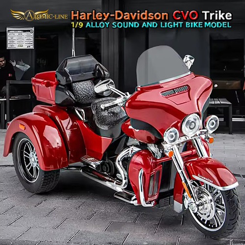 ハーレーダビッドソン CVO トライグライド 1/9 ミニカー 全3色 ライト点灯 合金モデル 模型 ジオラマ