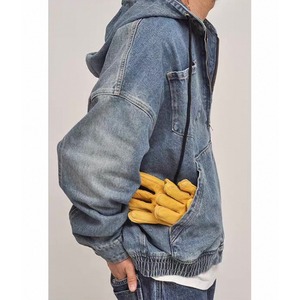 Denim zip-up hoodie jacket 1297