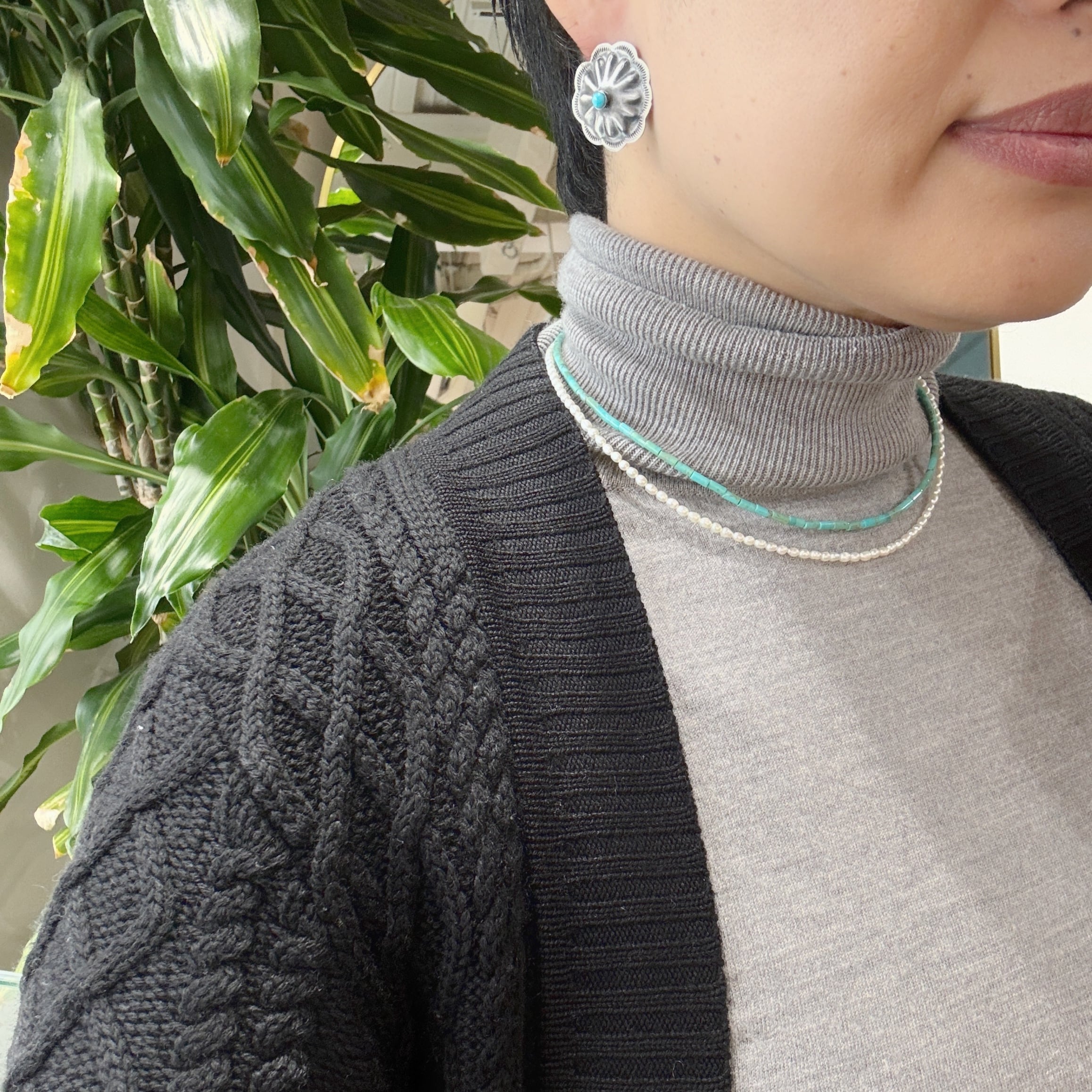 Indian Jewelry》 ターコイズ センター イン コンチョ ピアス | 【公式