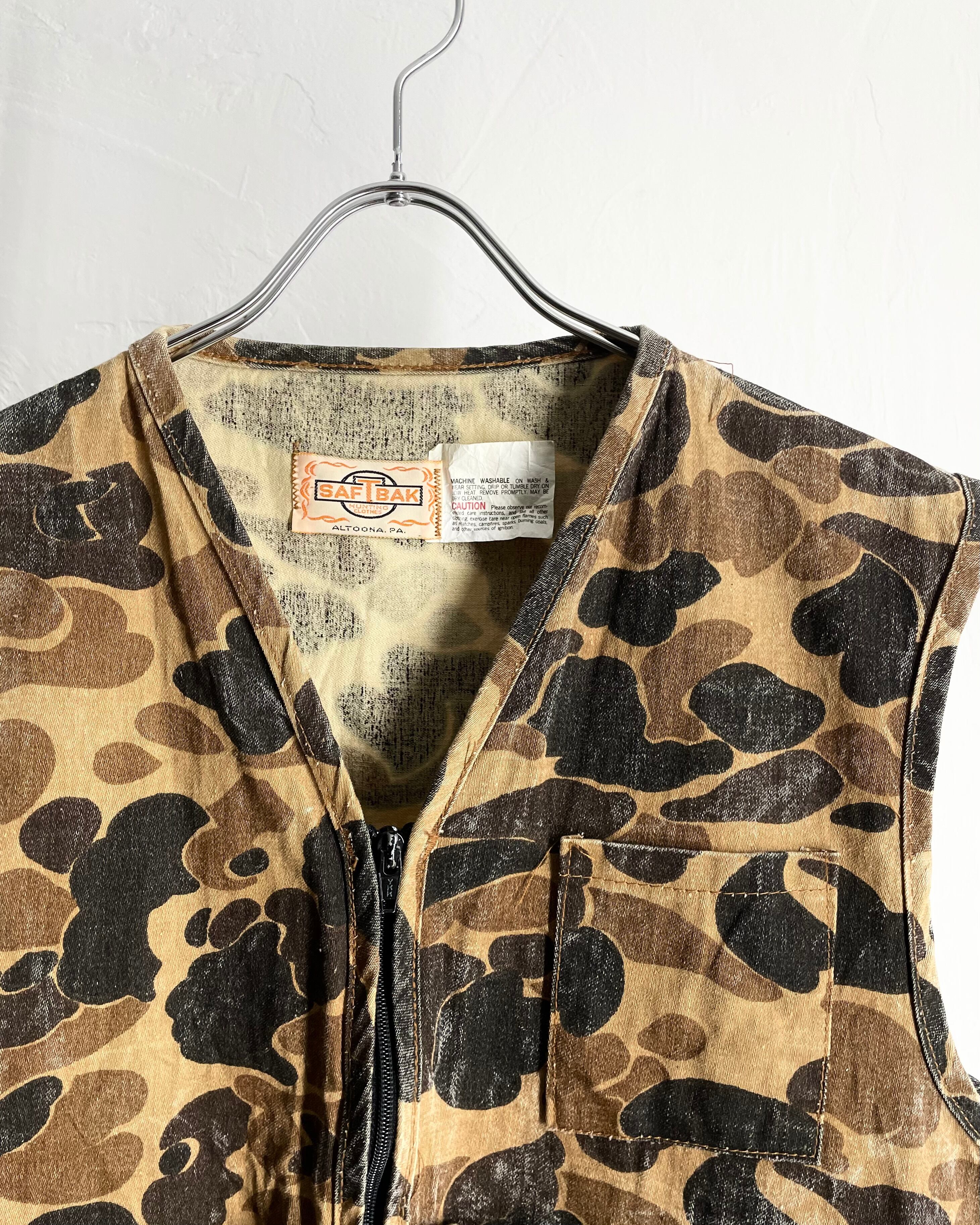 70s SAFTBAK Duck-Hunter Camo Zip-up Vest | VOLAR