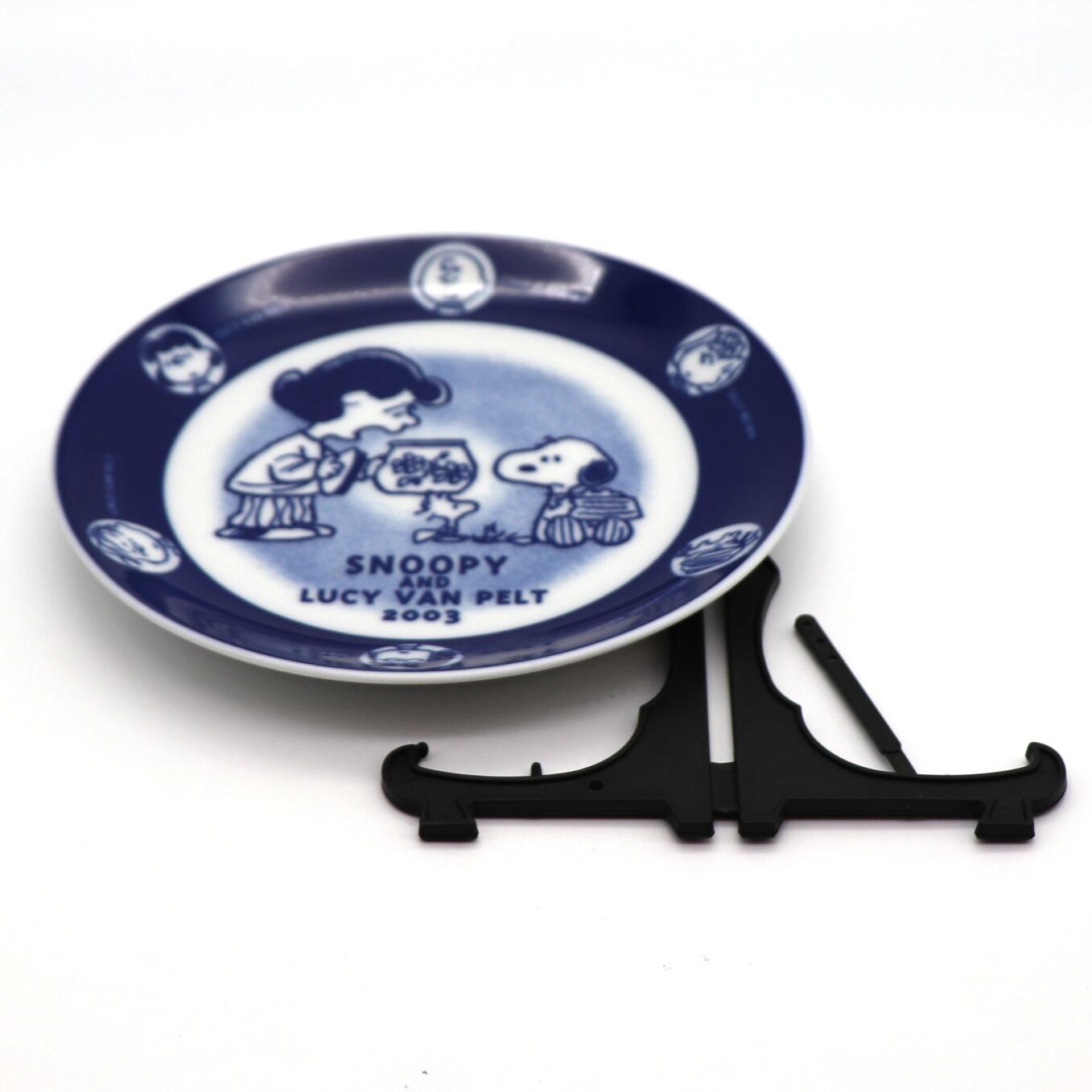 SNOOPY・スヌーピーイヤープレート・飾り皿・洋食器・飾り台付・2003年