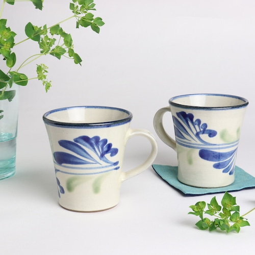 やちむん 陶眞窯 マグカップ 唐草  Yachimun Mug  Arabesque #053