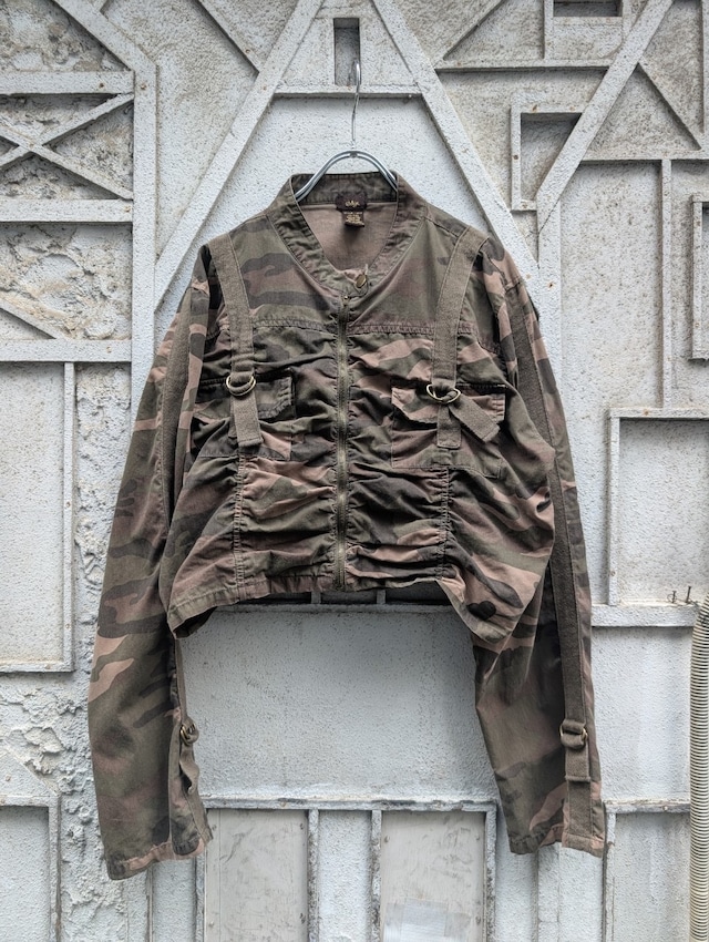 "EDGE" gather cropped jacket
