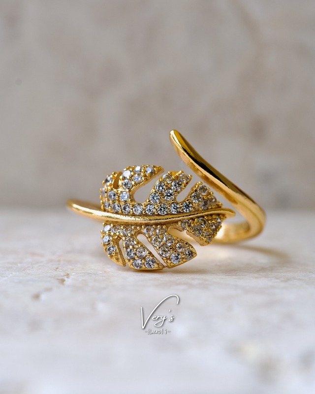 Zirconia Leaf Ring【Very's Jewelry】