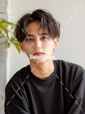 【メンズ】毛流れセンターパート