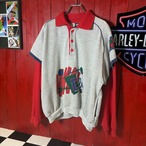 90s USA製 NIKE サーマルレイヤードスウェット ナイキ 赤×グレー