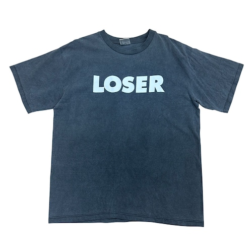 90s SUB POP “LOSER” ロゴプリント Tシャツ グランジ フェード ブラック XL