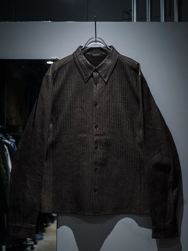 【add (C) vintage】"NEIL BARRETT" Blown Leather Knitting Vintage Loose Shirt