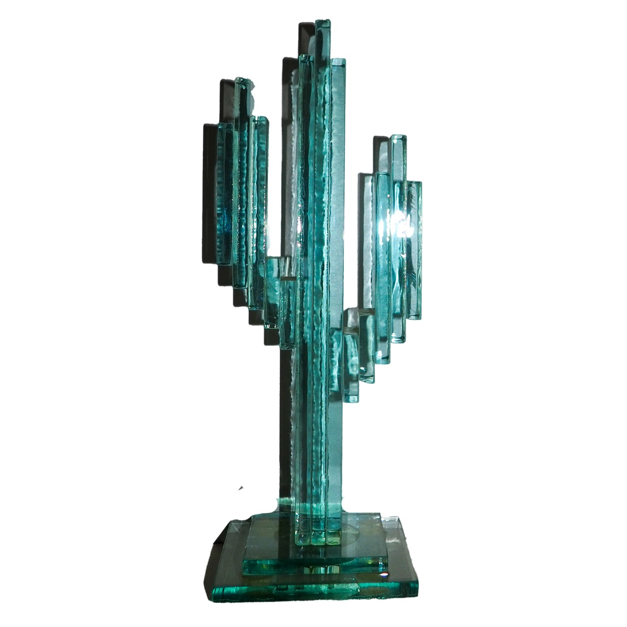 1992 Glass Art Cactus Object Made in USA