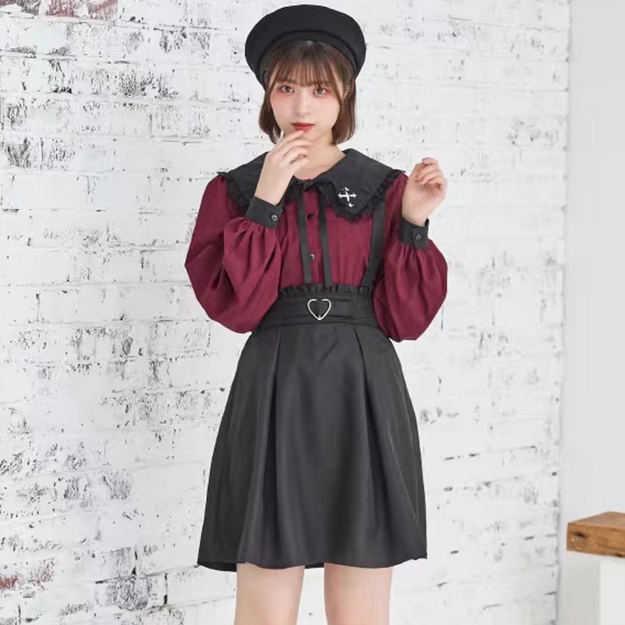 サブカル 服 地雷系 通販 ブラウス 十字架 闇かわいい 服 系女子