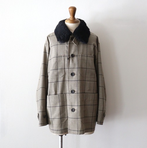 POSTELEGANT "  Wool Blouson ( Beige Check )"